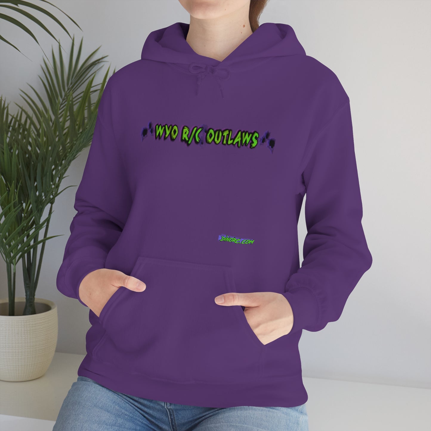 RC Outlaws DinoRC in 4 colors front back Hooded Sweatshirt