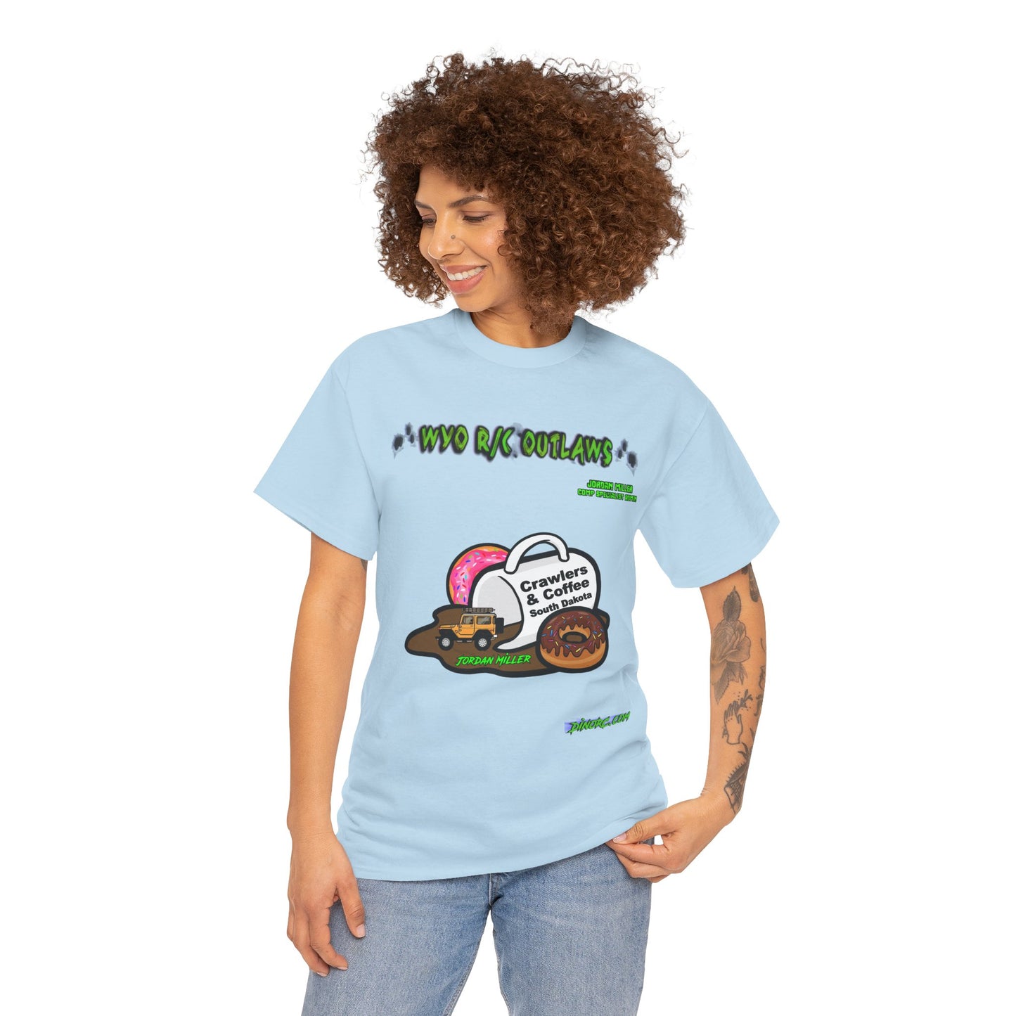 Jordan Miller WYO R/C OUTLAWS DinoRc Logo T-Shirt S-5x Black Green