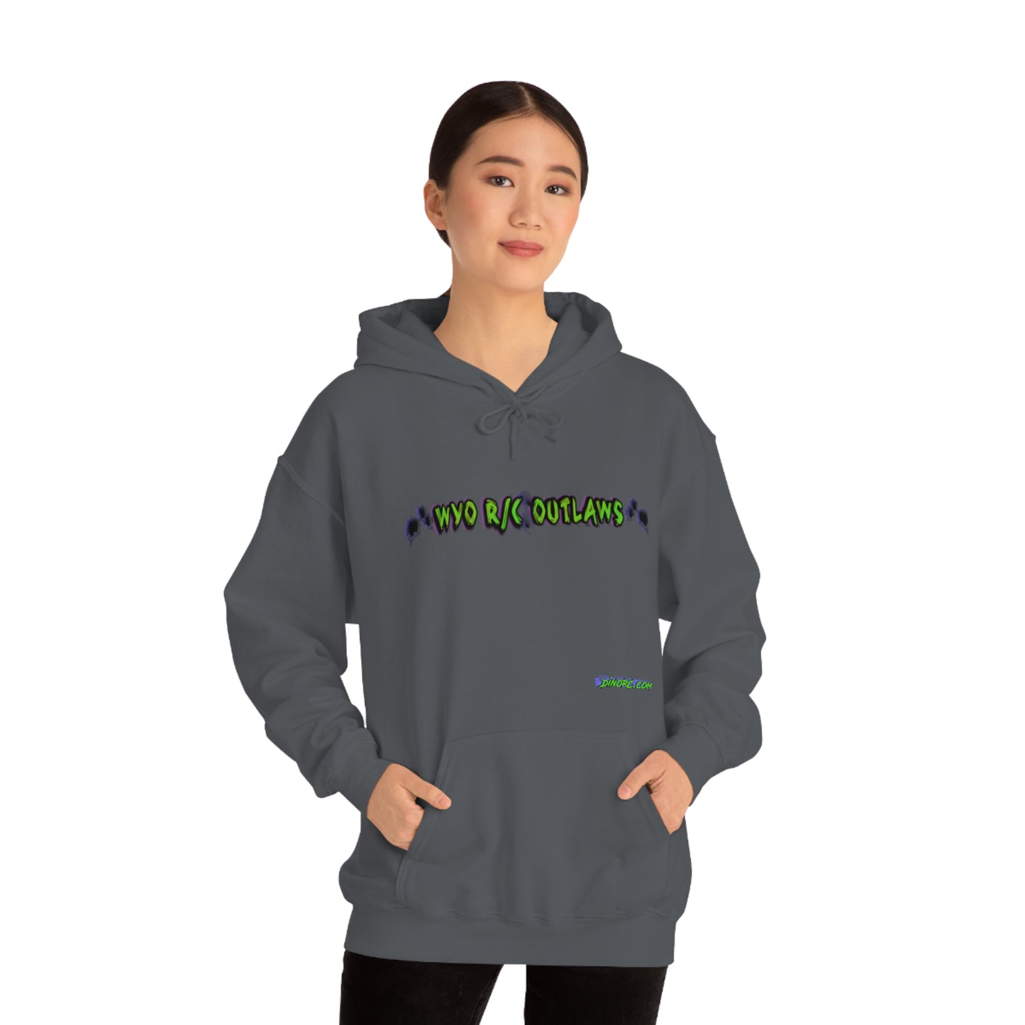 RC Outlaws DinoRC in 4 colors front back Hooded Sweatshirt