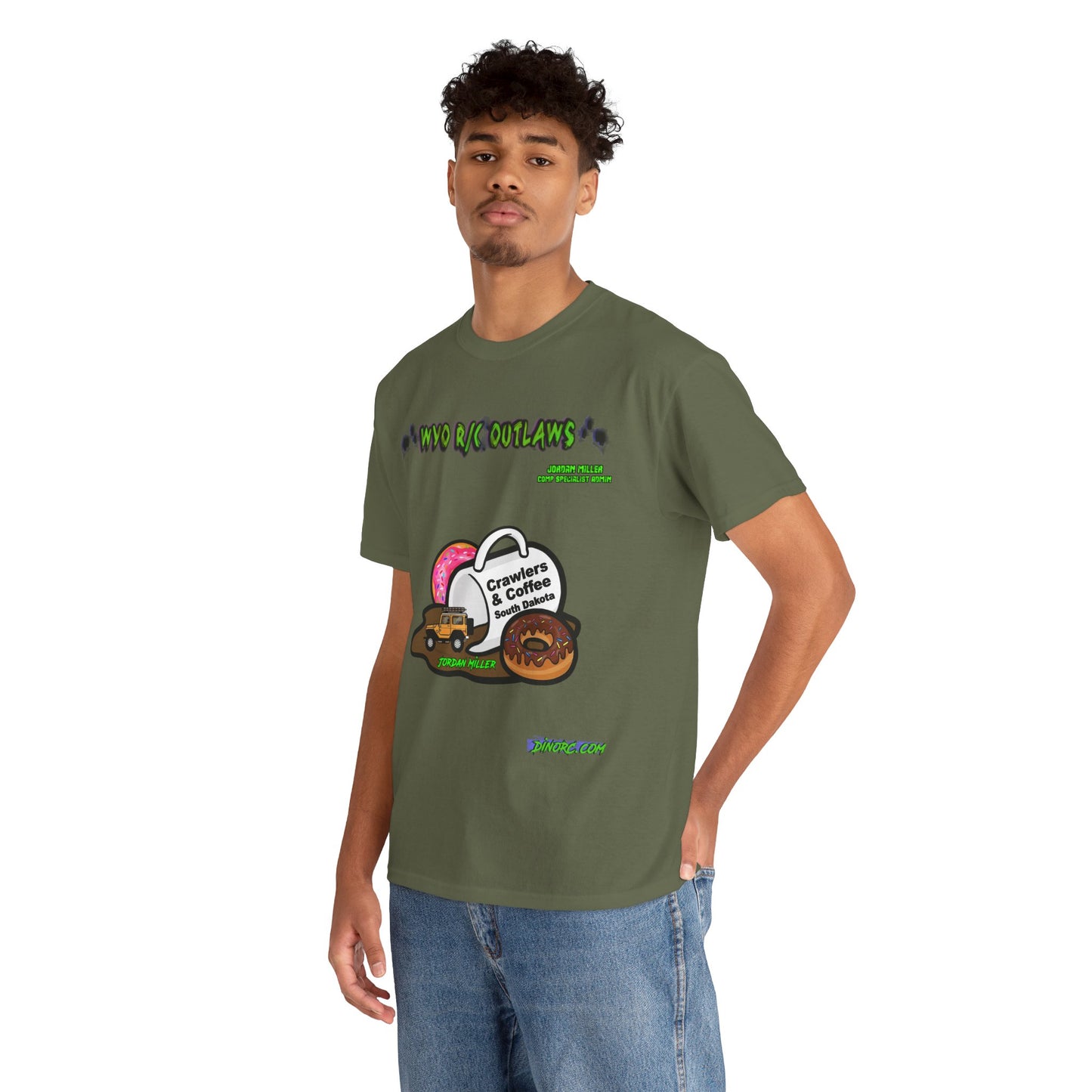 Jordan Miller WYO R/C OUTLAWS DinoRc Logo T-Shirt S-5x Black Green