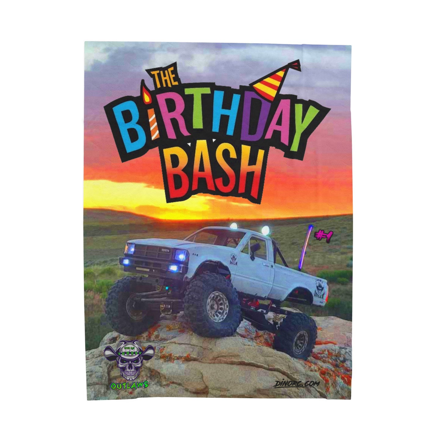 #1 Birthday Bash Velveteen Plush Blanket