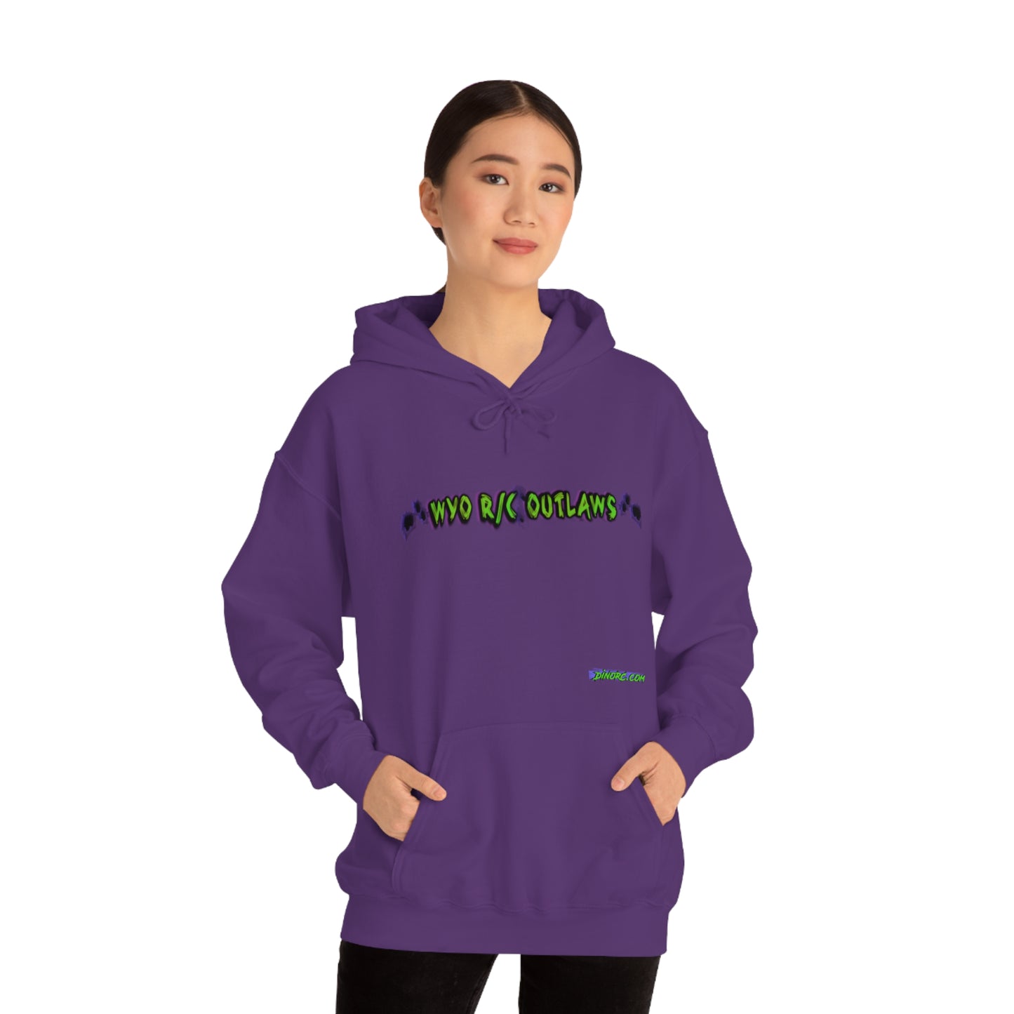 RC Outlaws DinoRC in 4 colors front back Hooded Sweatshirt