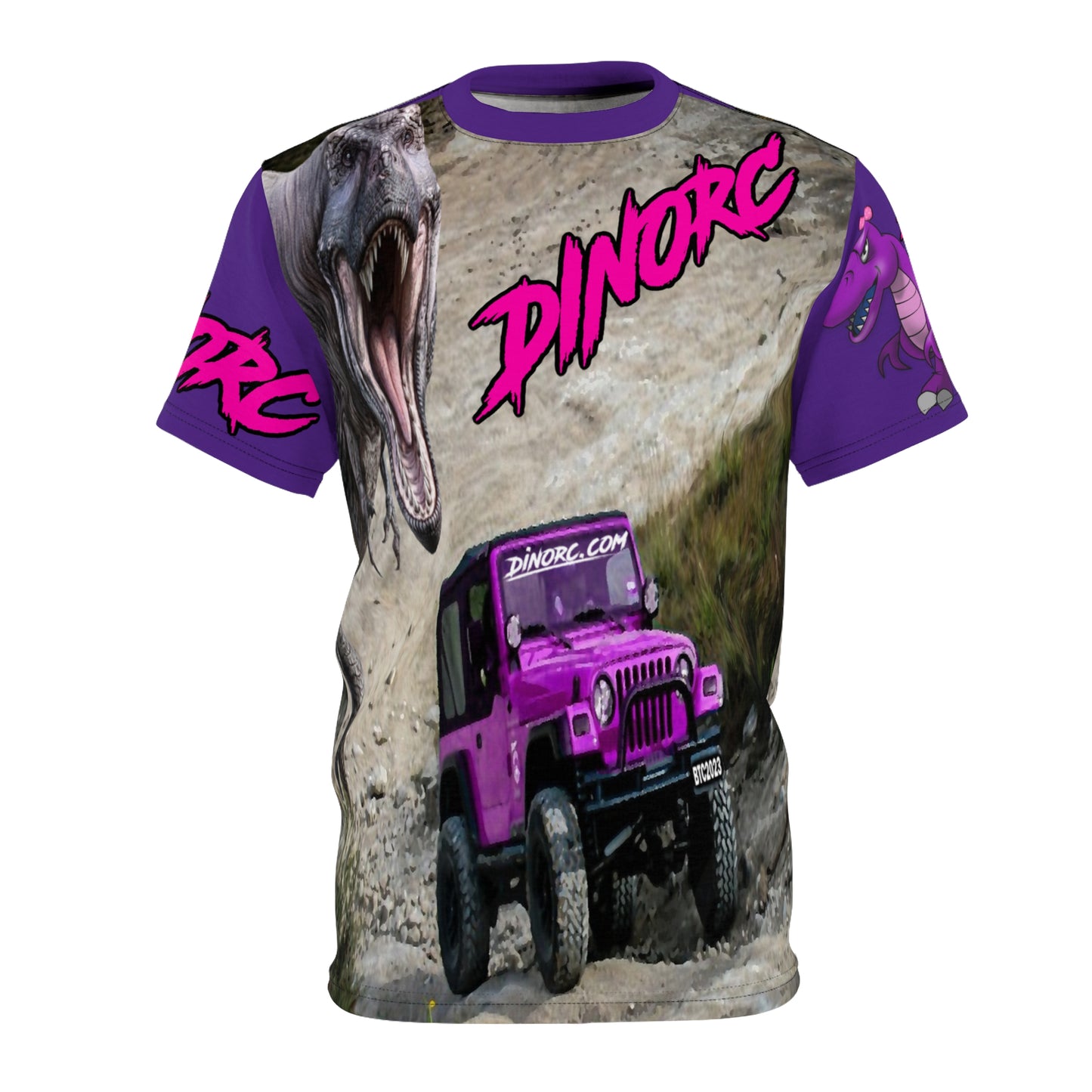 Dino Diva's AOP T Shirt purple Sleeves