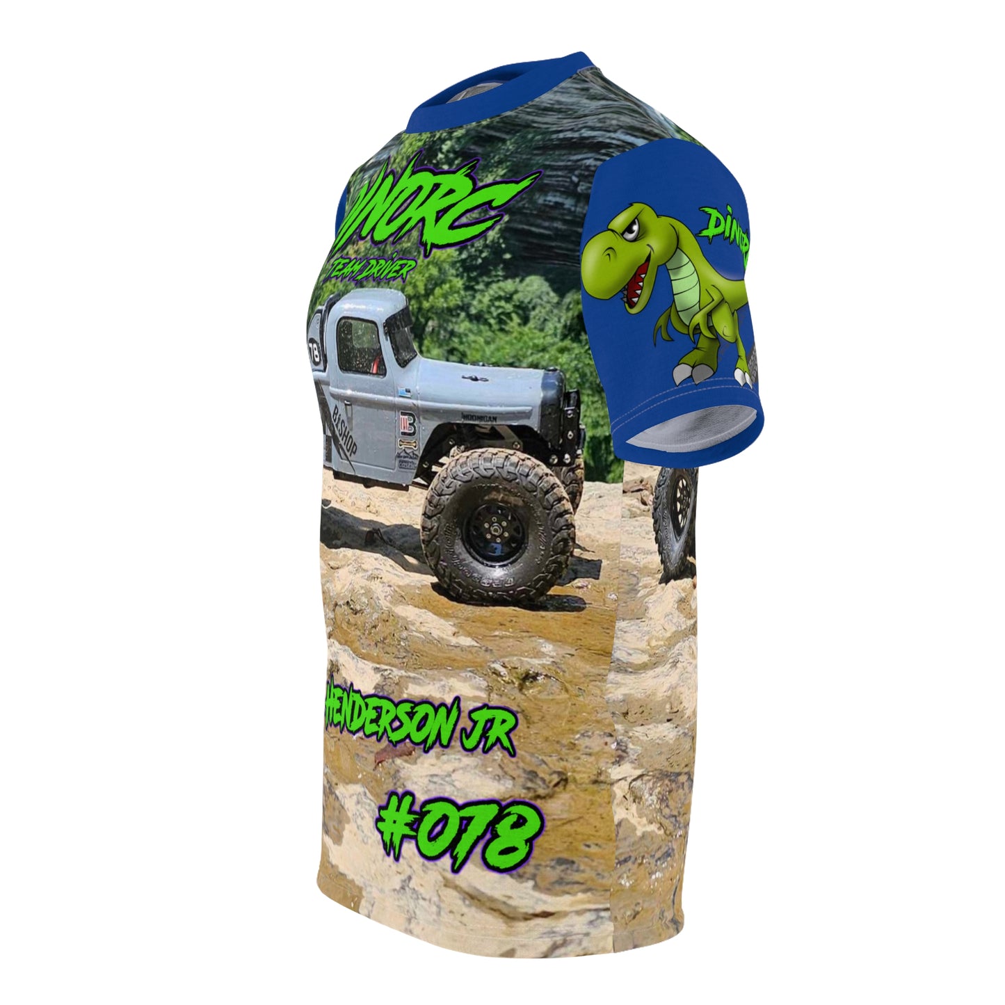 Bill Henderson JR DinoRC Team Driver T Shirt Blue Sleeves