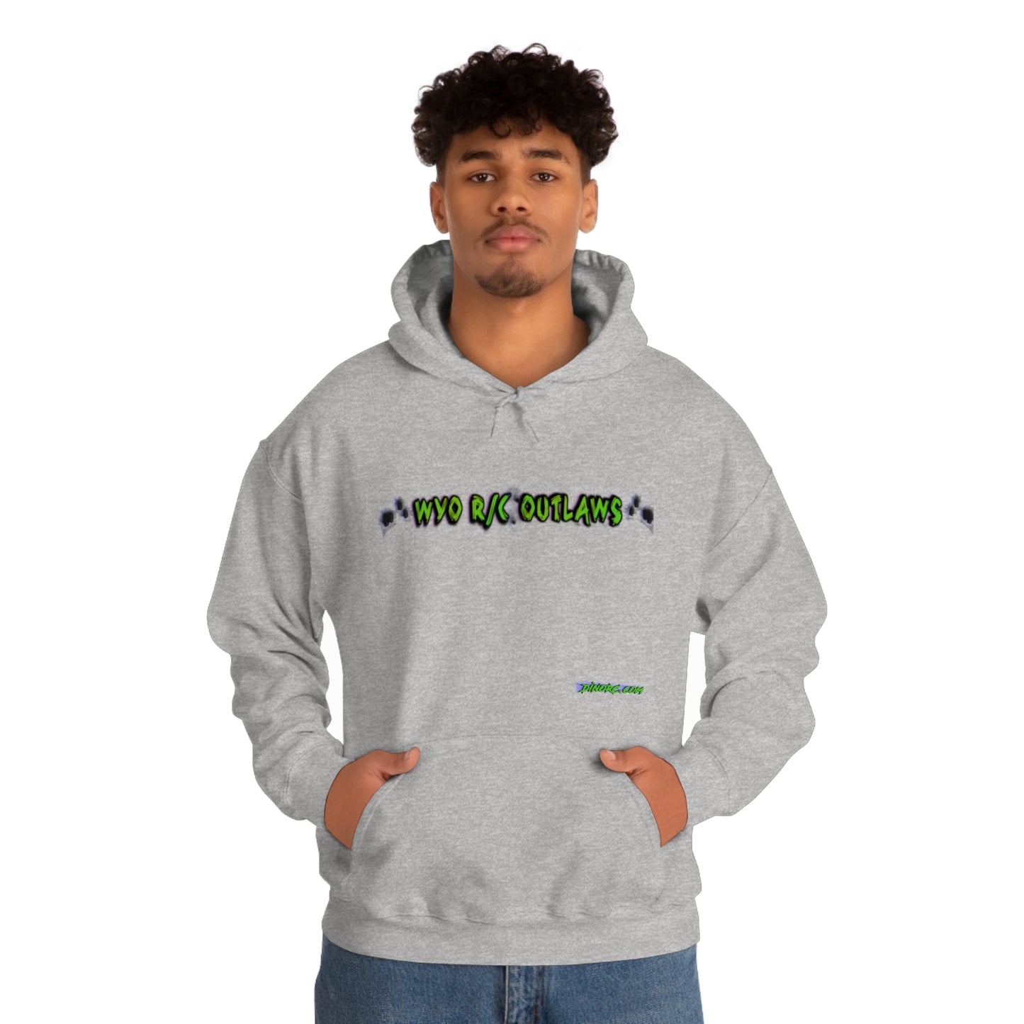 RC Outlaws DinoRC in 4 colors front back Hooded Sweatshirt