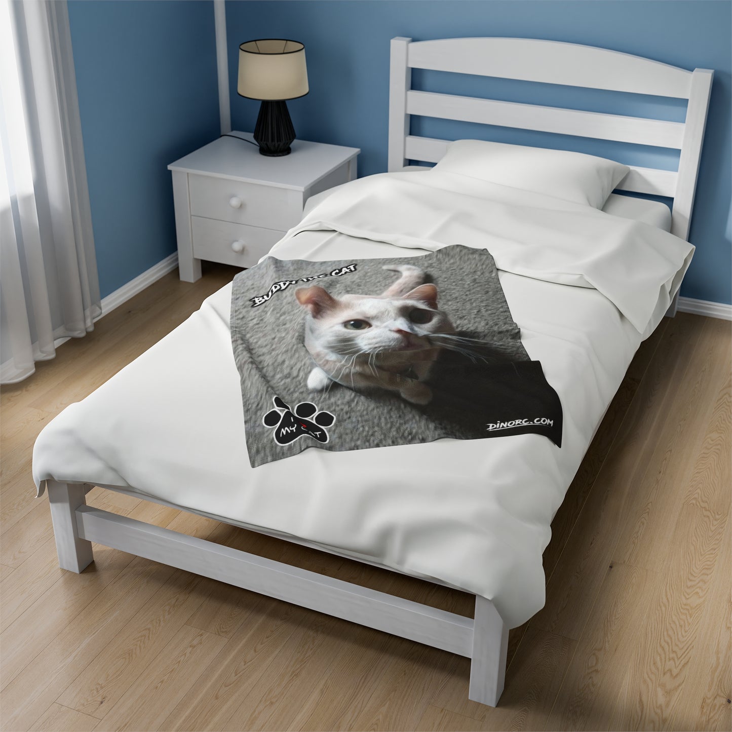 Buddy The Cat Velveteen Plush Blanket
