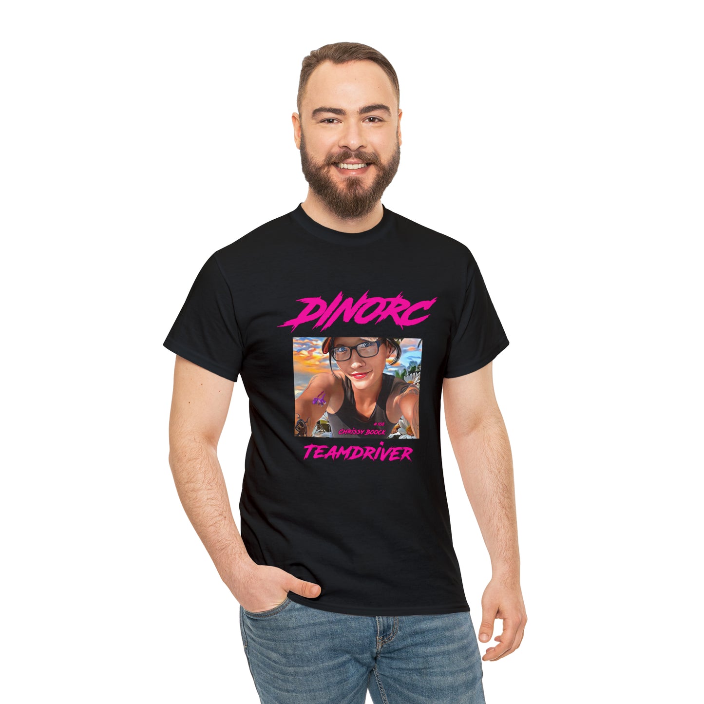 Crissy Book front DinoRC Logo T-Shirt S-5x