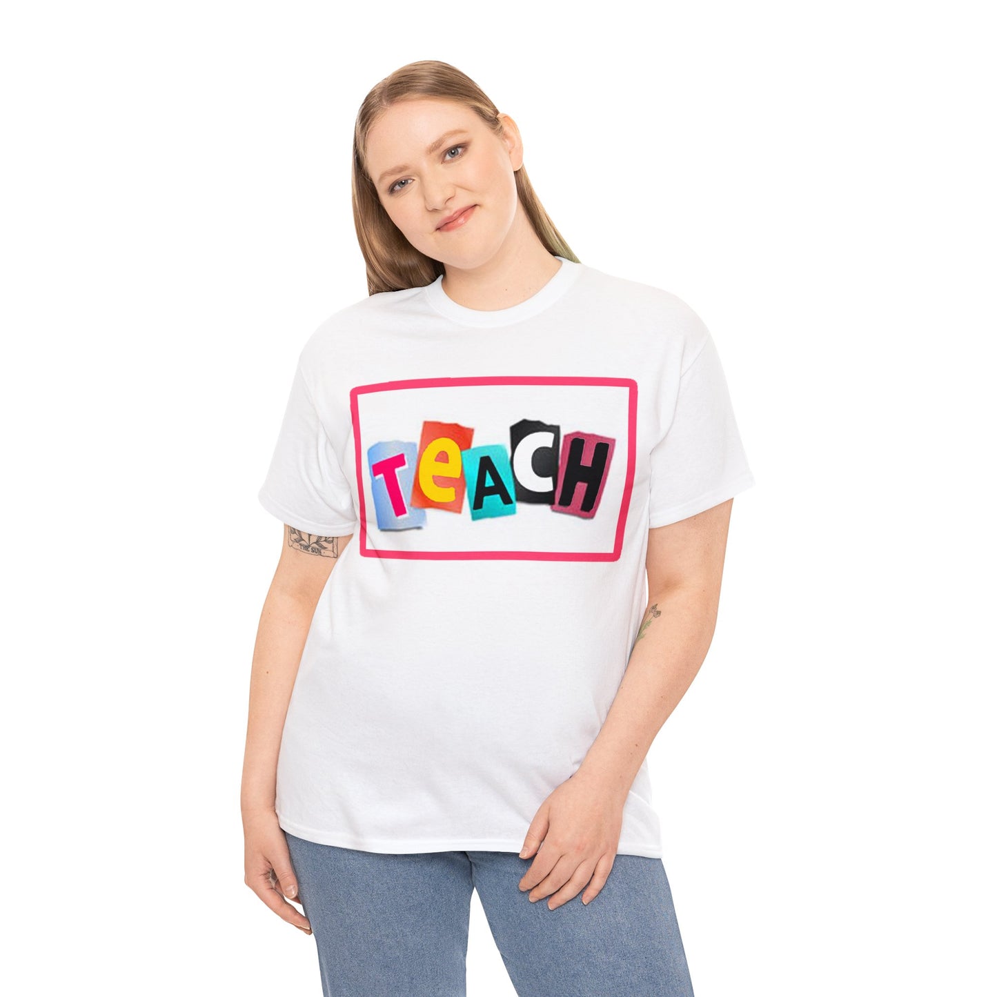 Teach White Logo Front Back T-Shirt 10 colors S-5x
