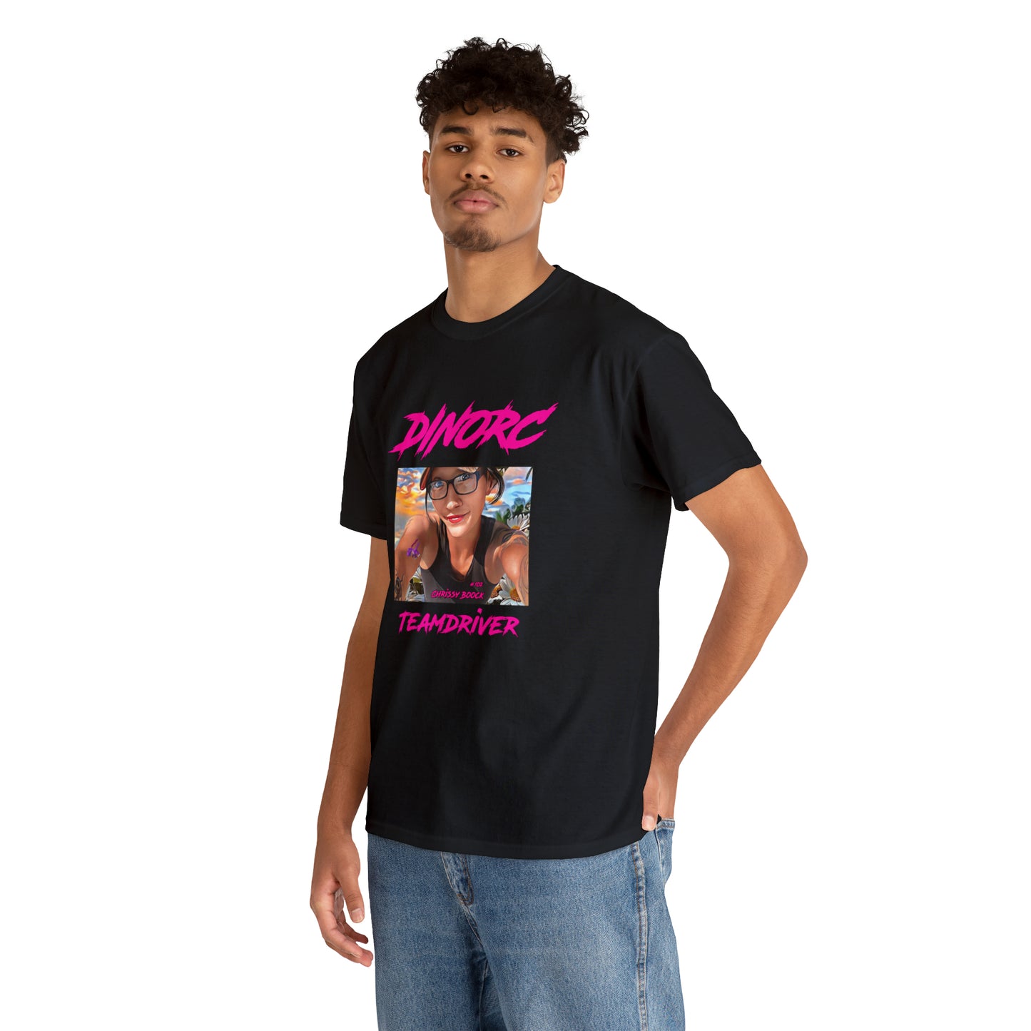 Crissy Book front DinoRC Logo T-Shirt S-5x