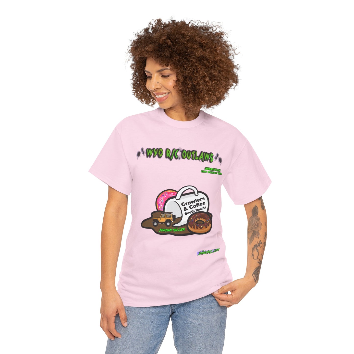 Jordan Miller WYO R/C OUTLAWS DinoRc Logo T-Shirt S-5x Black Green