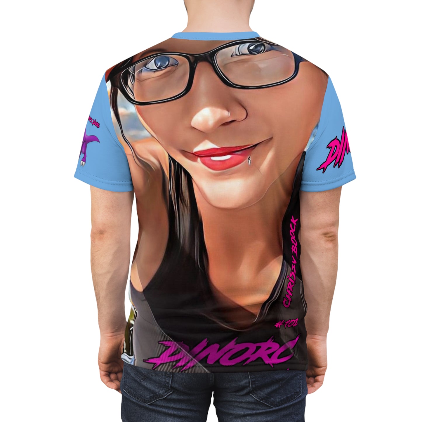 Chrissy Boock DinoRC Team Driver T Shirt Blue Sleeves
