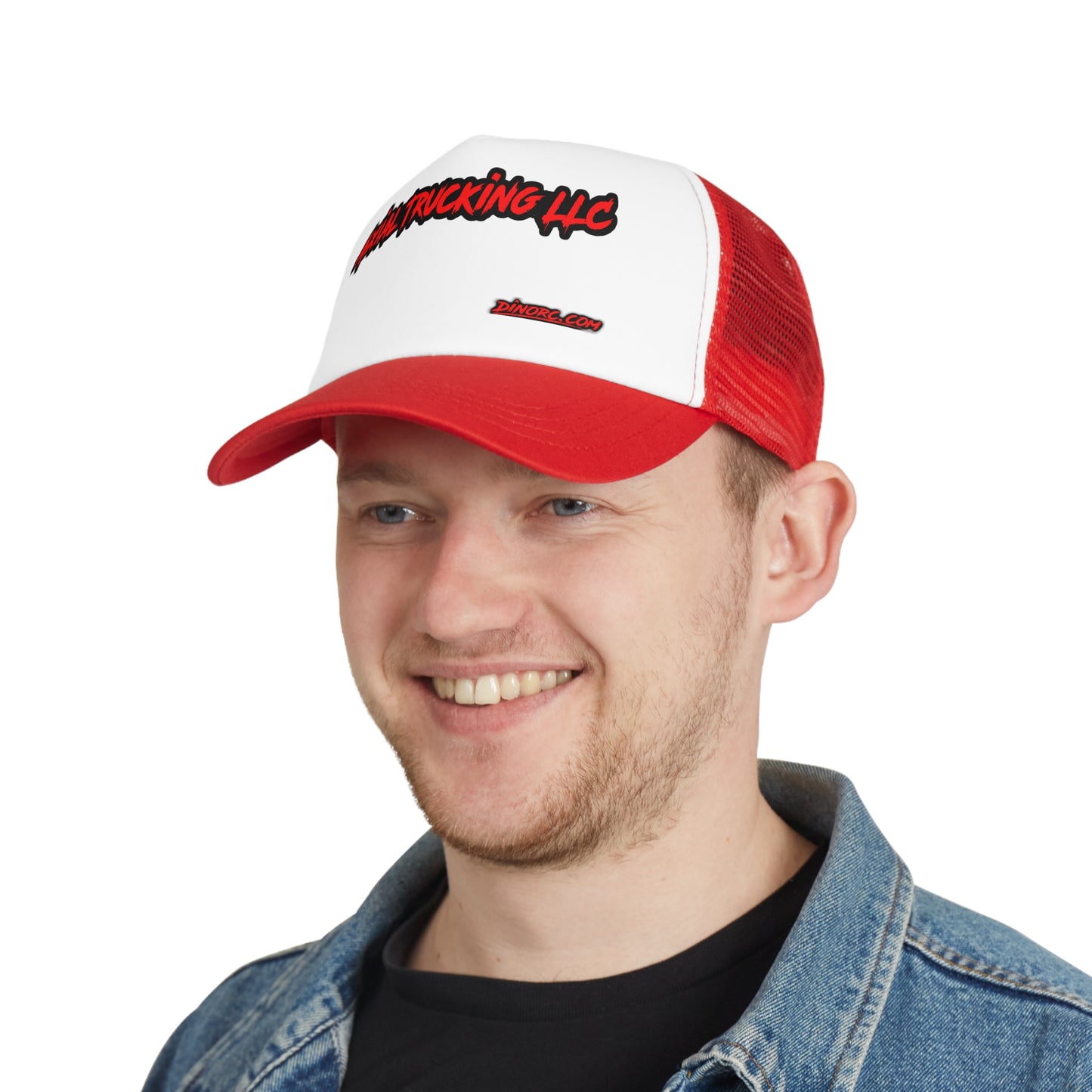 Red Black Blue or Pink DinoRC logoed Trucker Mesh Cap