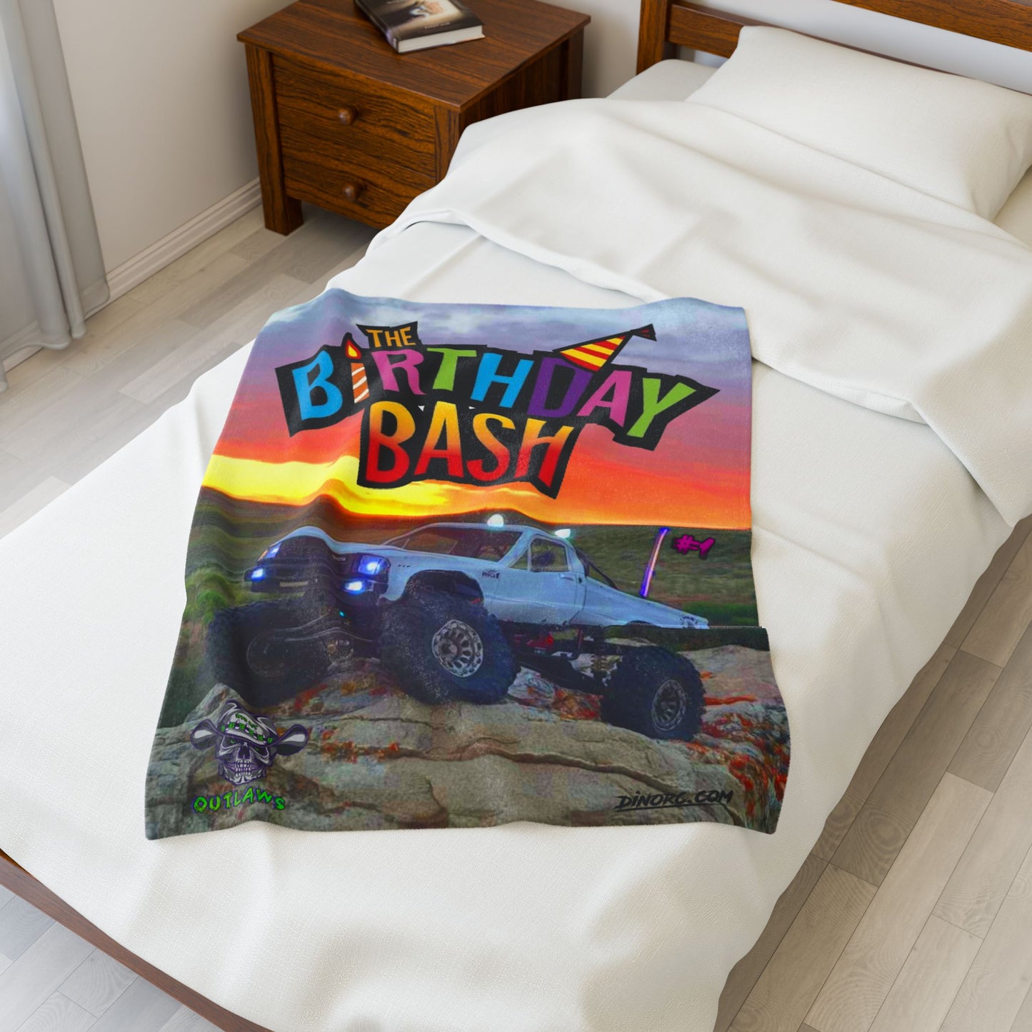 #1 Birthday Bash Velveteen Plush Blanket