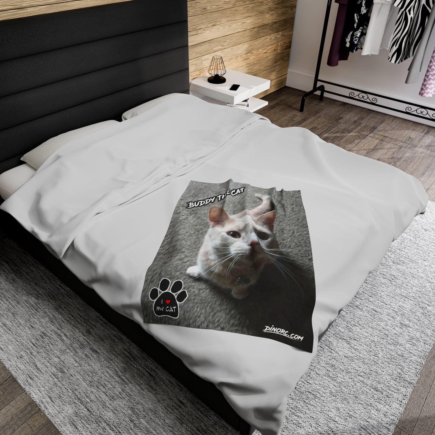 Buddy The Cat Velveteen Plush Blanket