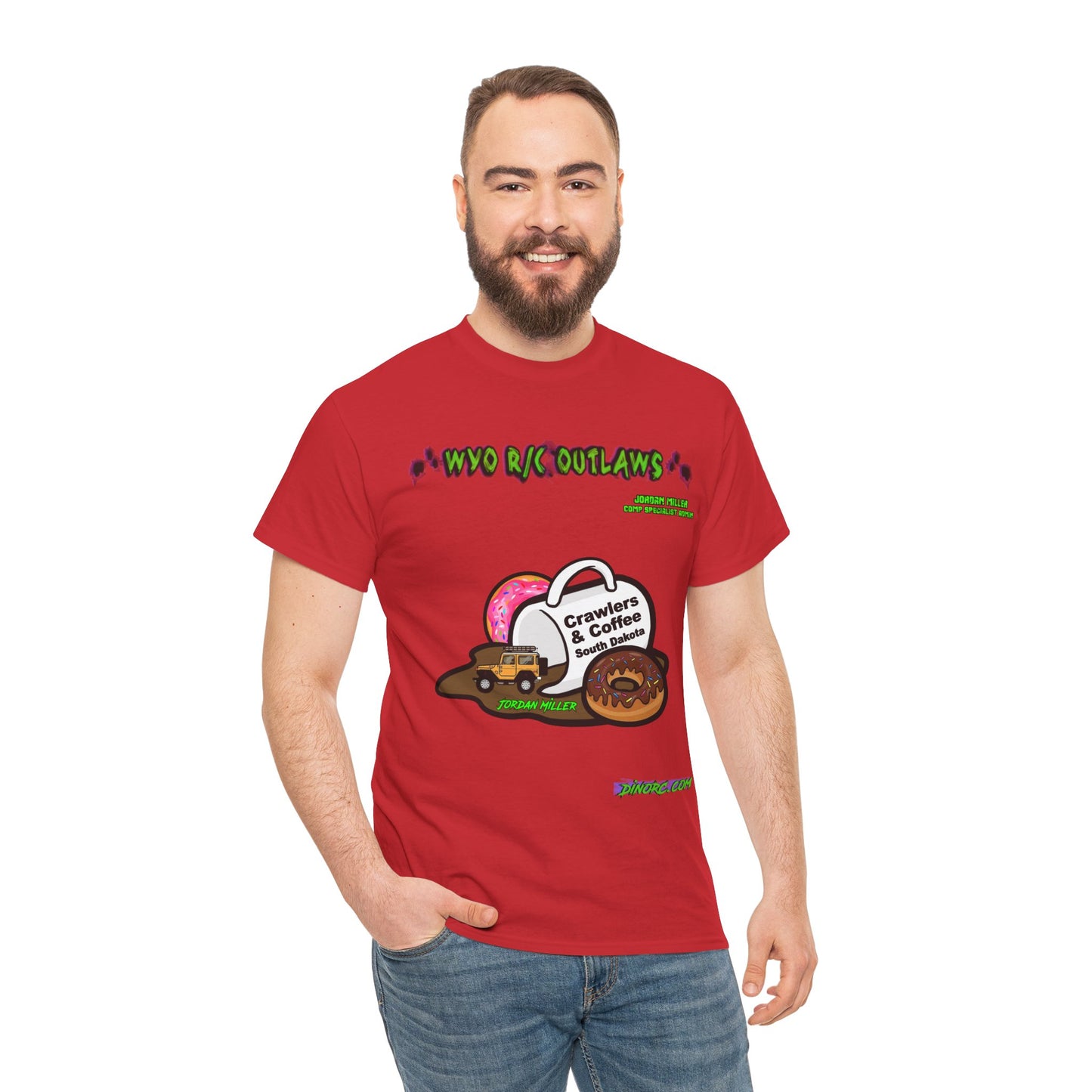 Jordan Miller WYO R/C OUTLAWS DinoRc Logo T-Shirt S-5x Black Green