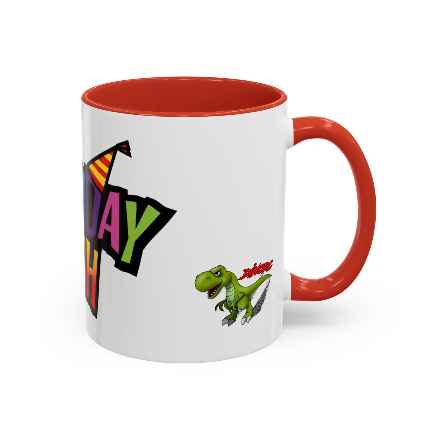 Birthday Bash Accent Coffee Mug - Fun Celebration Dino Theme