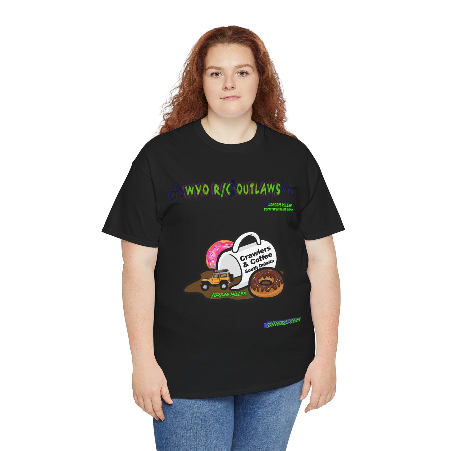Jordan Miller WYO R/C OUTLAWS DinoRc Logo T-Shirt S-5x Black Green