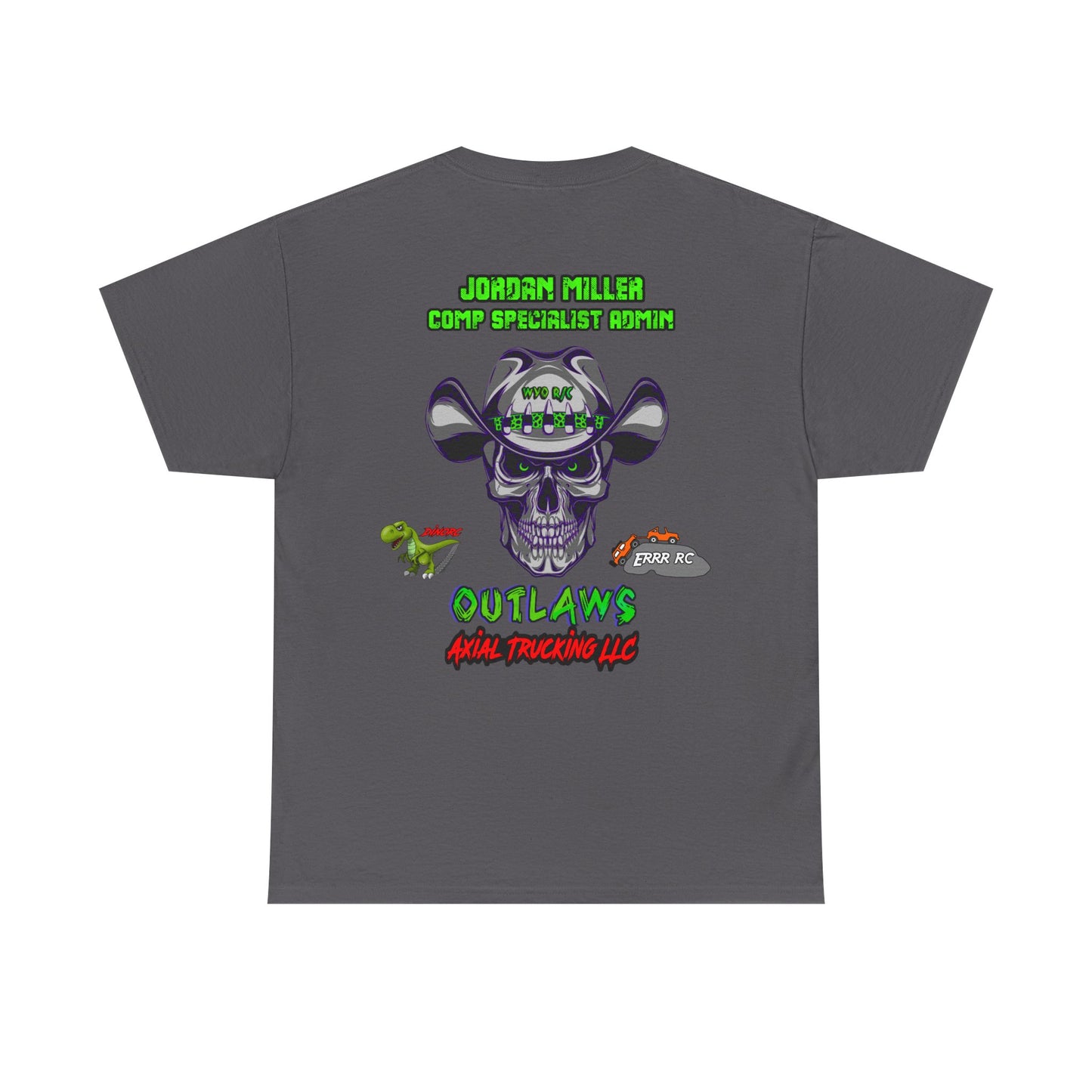 Jordan Miller WYO R/C OUTLAWS DinoRc Logo T-Shirt S-5x Black Green