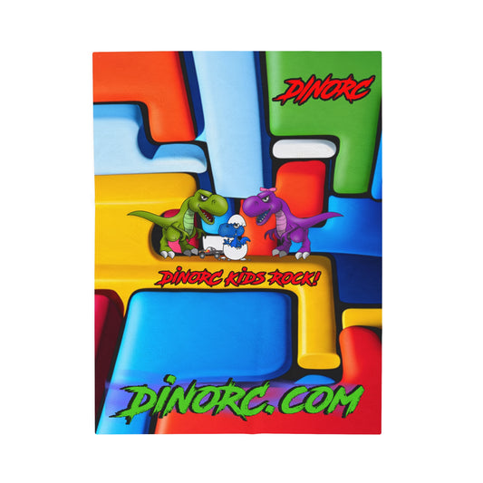 DinoRC Kids Rock! Velveteen Plush Blanket