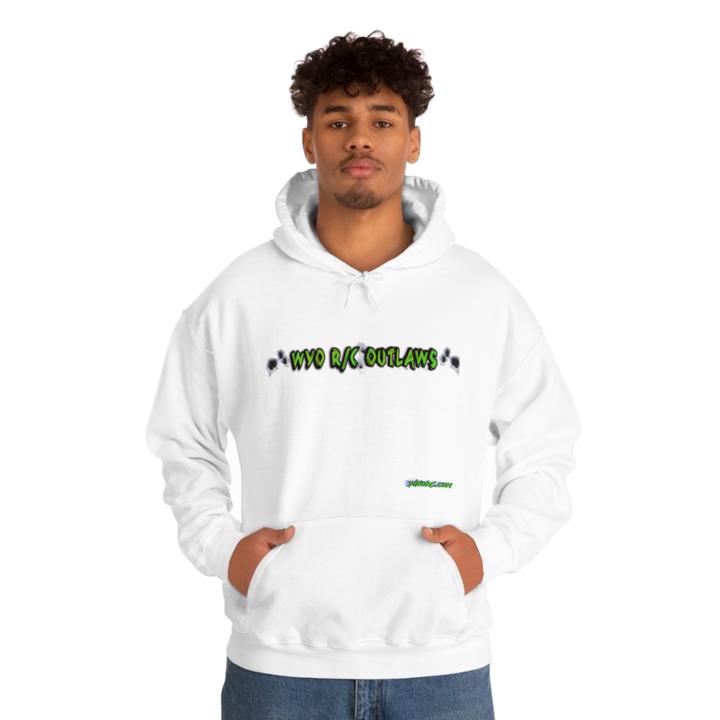 RC Outlaws DinoRC in 4 colors front back Hooded Sweatshirt