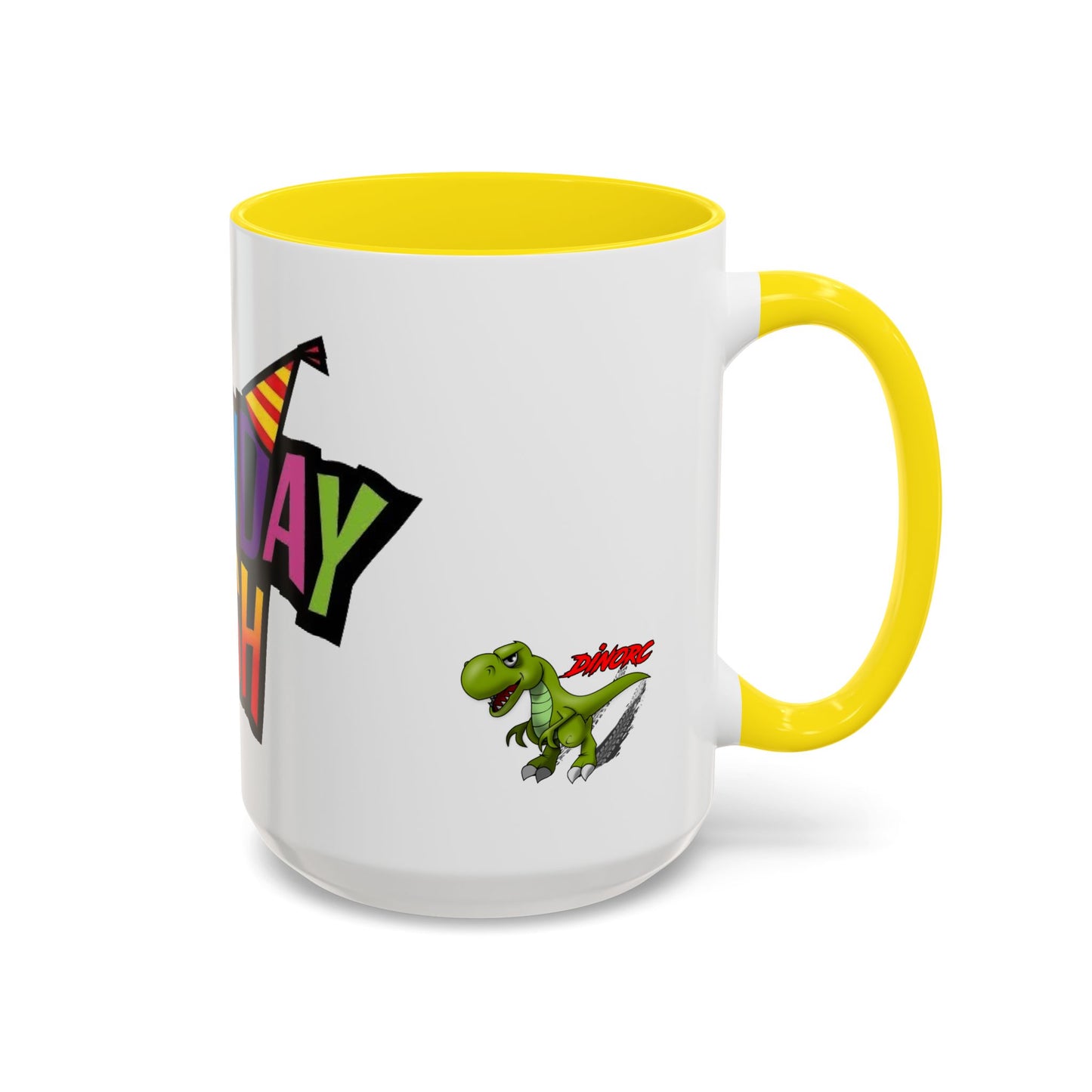 Birthday Bash Accent Coffee Mug - Fun Celebration Dino Theme