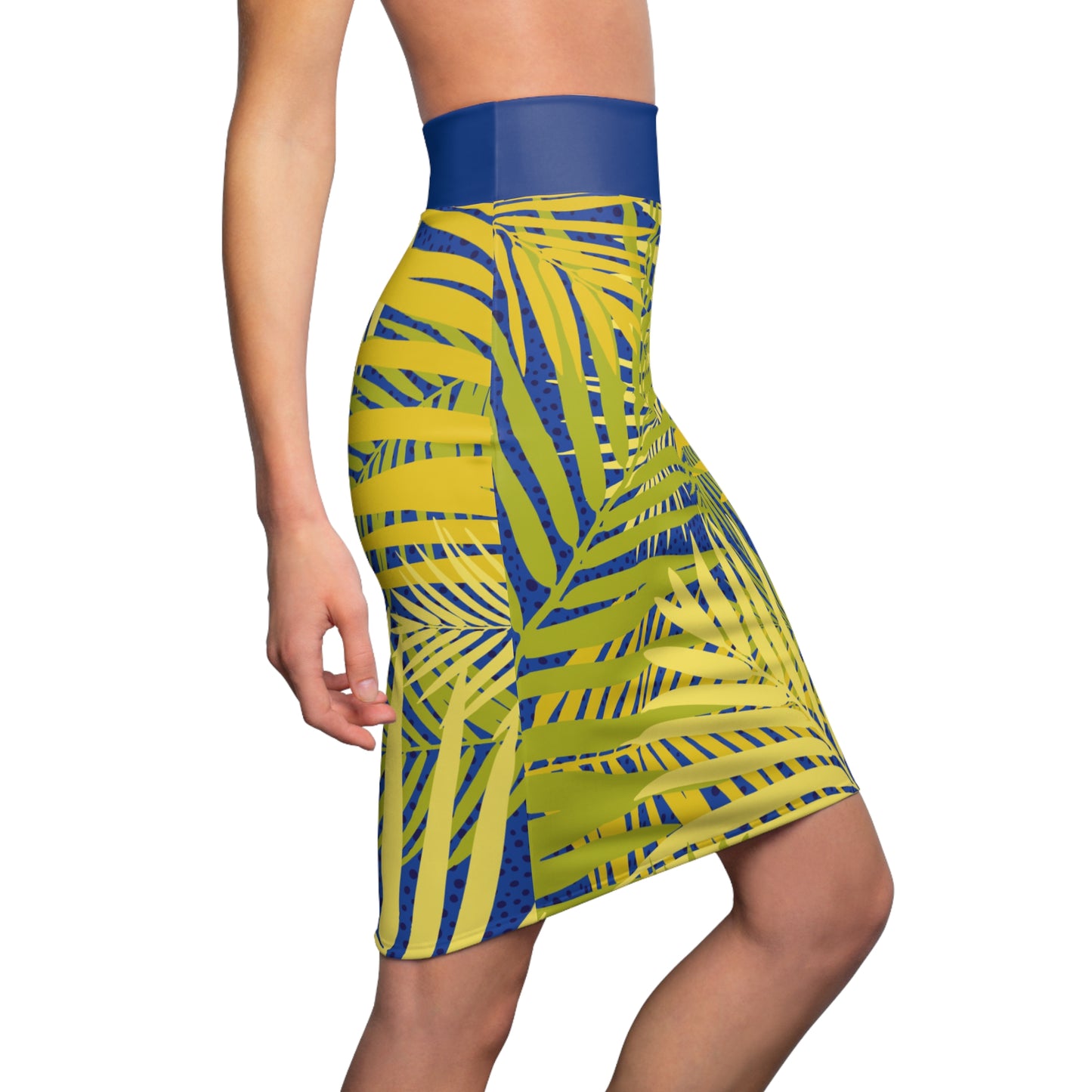 Tropical Leaf Print Skirt - Women's Pencil Skirt, Vacation Apparel, Summer Fashion, Beach Wear, Casual Chic, Statement Piece