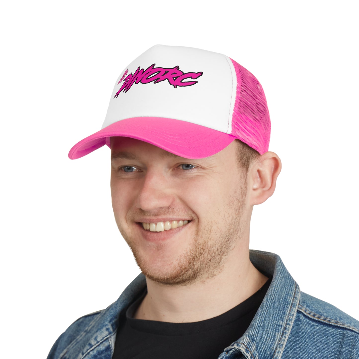 Red Black Blue or Pink DinoRC logoed Trucker Mesh Cap