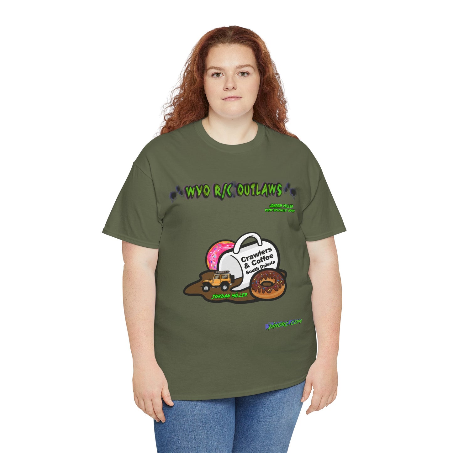 Jordan Miller WYO R/C OUTLAWS DinoRc Logo T-Shirt S-5x Black Green