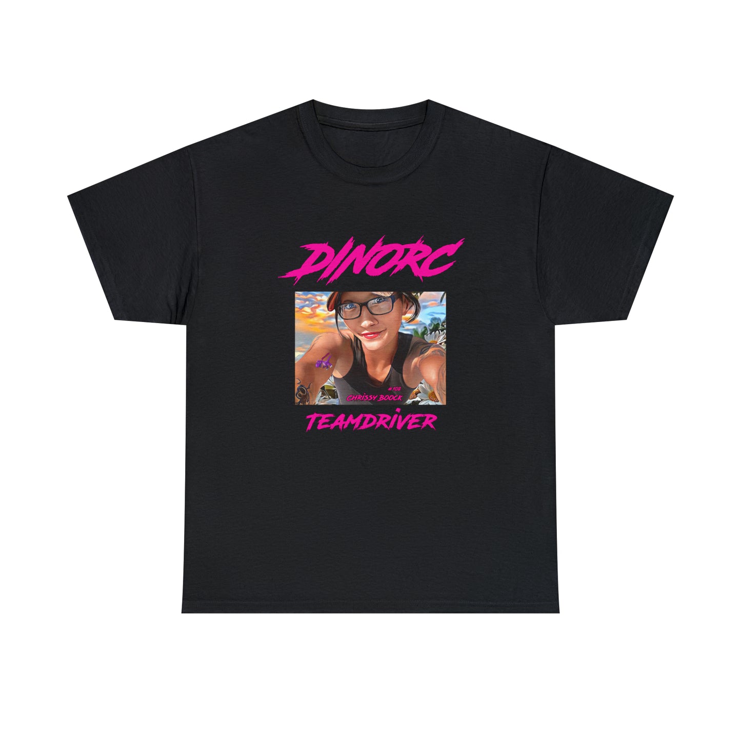 Crissy Book front DinoRC Logo T-Shirt S-5x