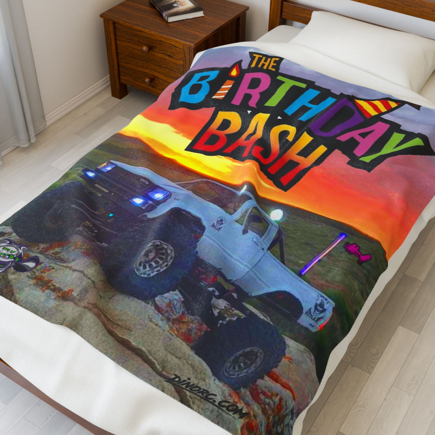 #1 Birthday Bash Velveteen Plush Blanket