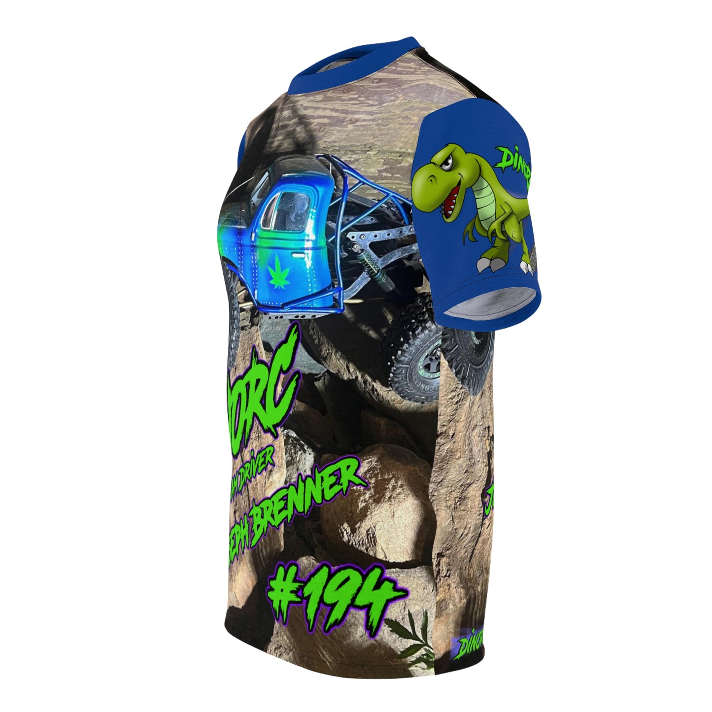 Joseph Brenner Blue N Green DinoRC Team Driver T Shirt Blue Sleeves