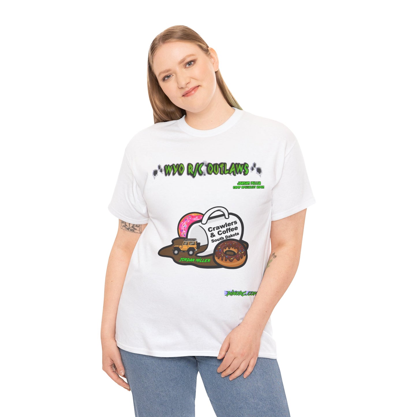 Jordan Miller WYO R/C OUTLAWS DinoRc Logo T-Shirt S-5x Black Green