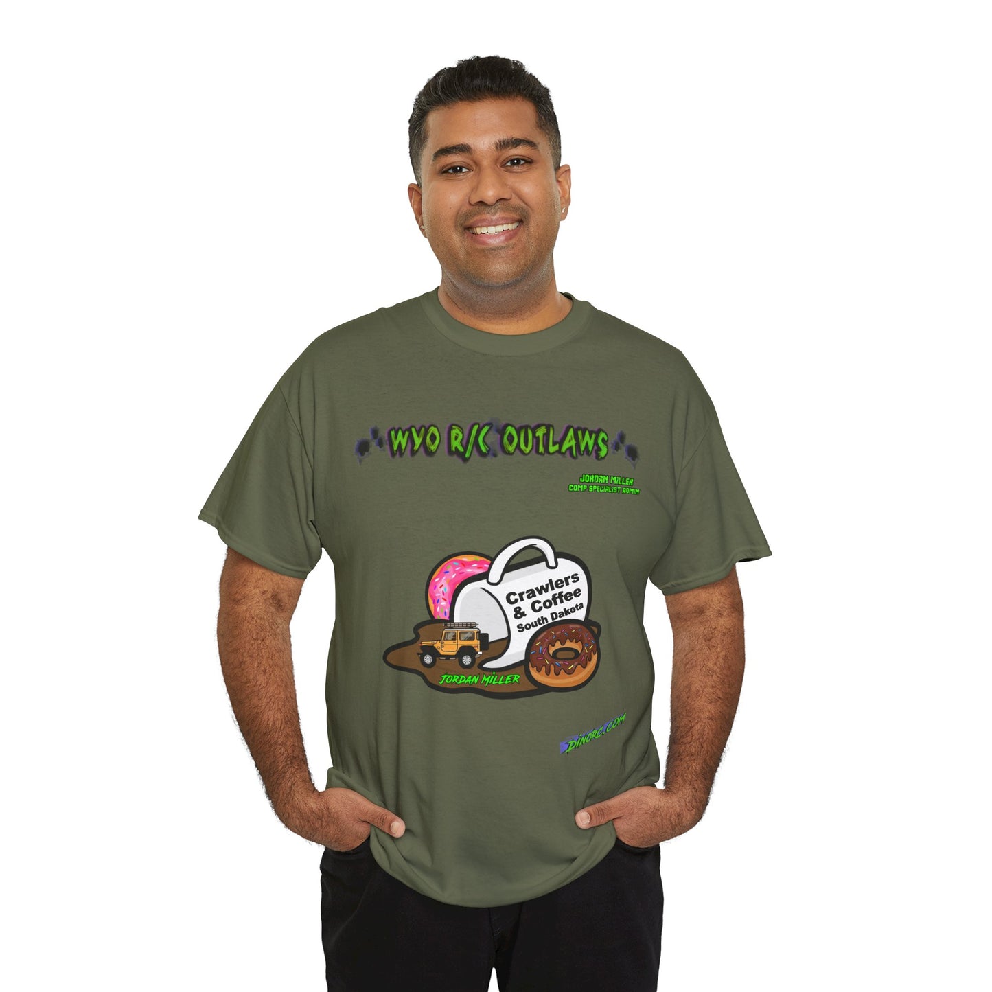 Jordan Miller WYO R/C OUTLAWS DinoRc Logo T-Shirt S-5x Black Green