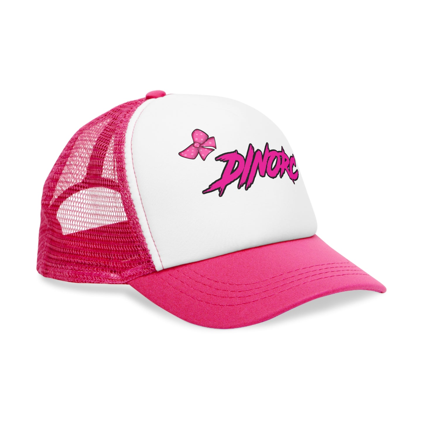 Red Black Blue or Pink DinoRC logoed Trucker Mesh Cap