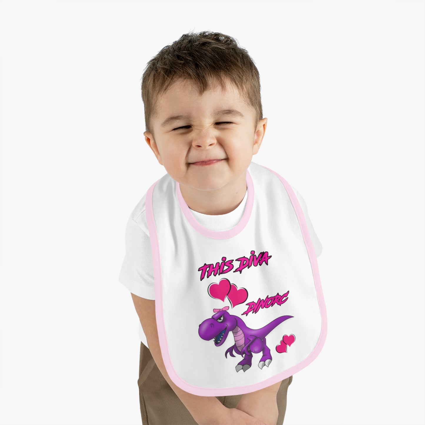 Dino Diva Baby Jersey Bib