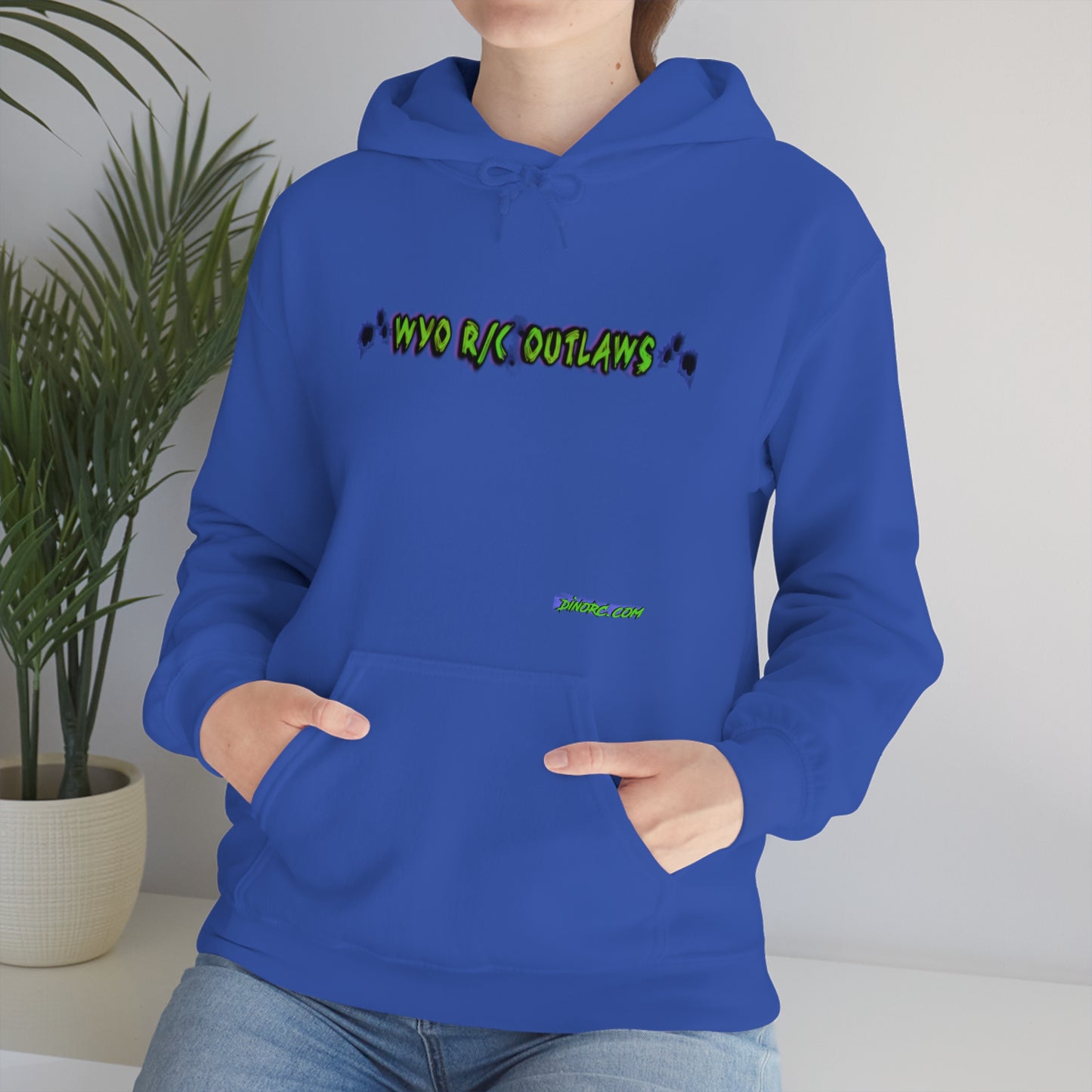 RC Outlaws DinoRC in 4 colors front back Hooded Sweatshirt