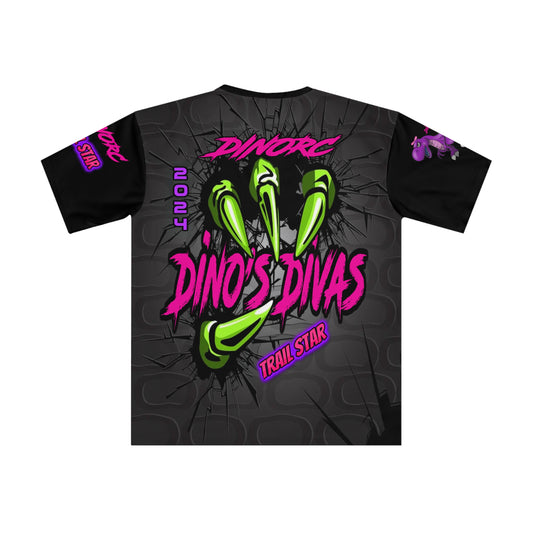Pink Purple Dino Divas Claw Team Driver Shirt Loose T-shirt (AOP)