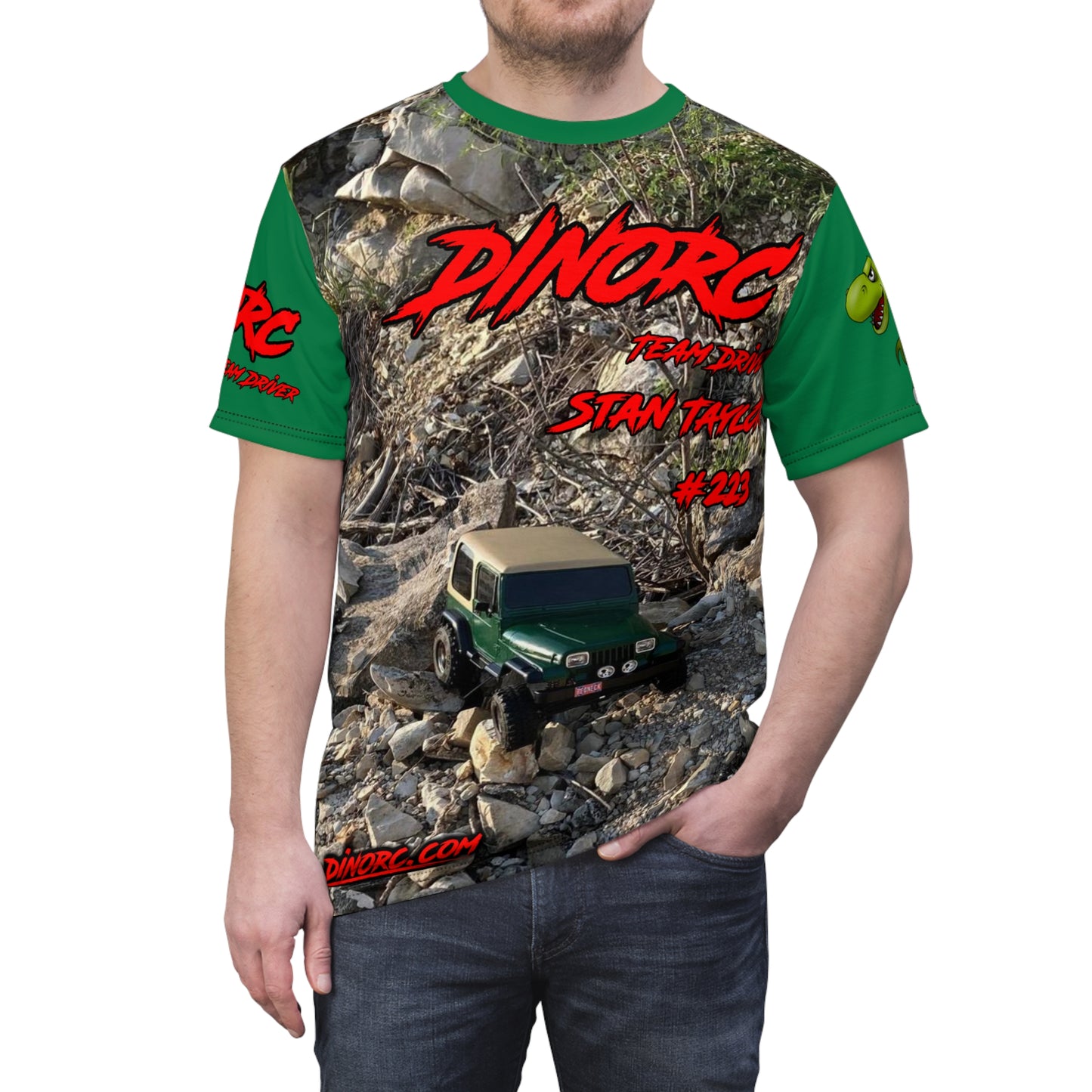 Copy of RC4WD Stan Taylor DinoRC Team Driver T Shirt Blue Sleeves