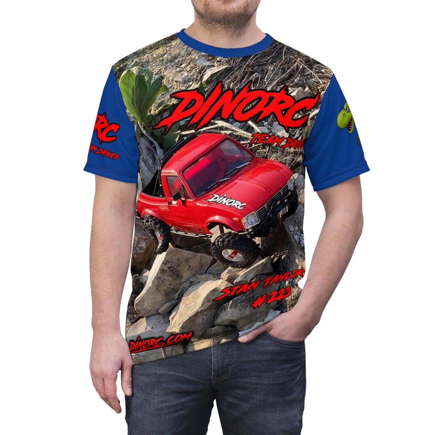 RC4WD Stan Taylor DinoRC Team Driver T Shirt Blue Sleeves