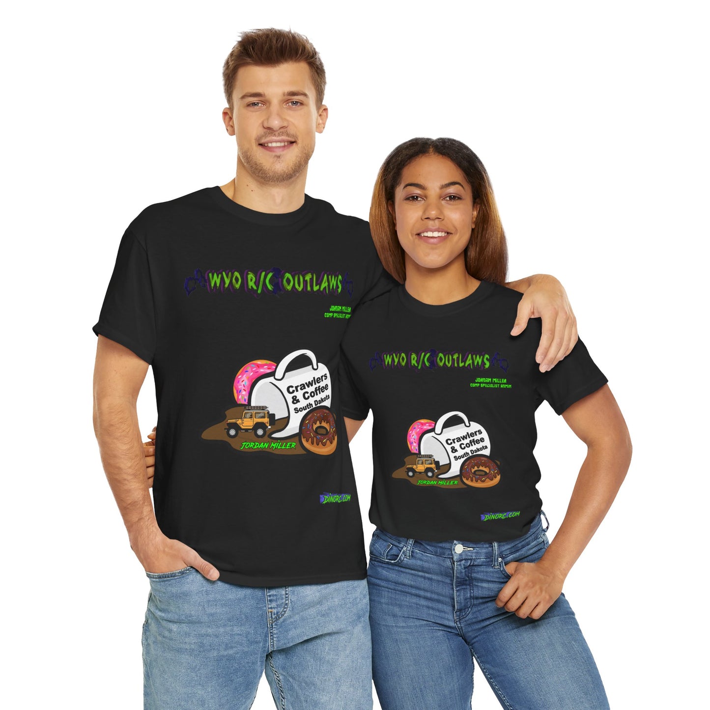 Jordan Miller WYO R/C OUTLAWS DinoRc Logo T-Shirt S-5x Black Green
