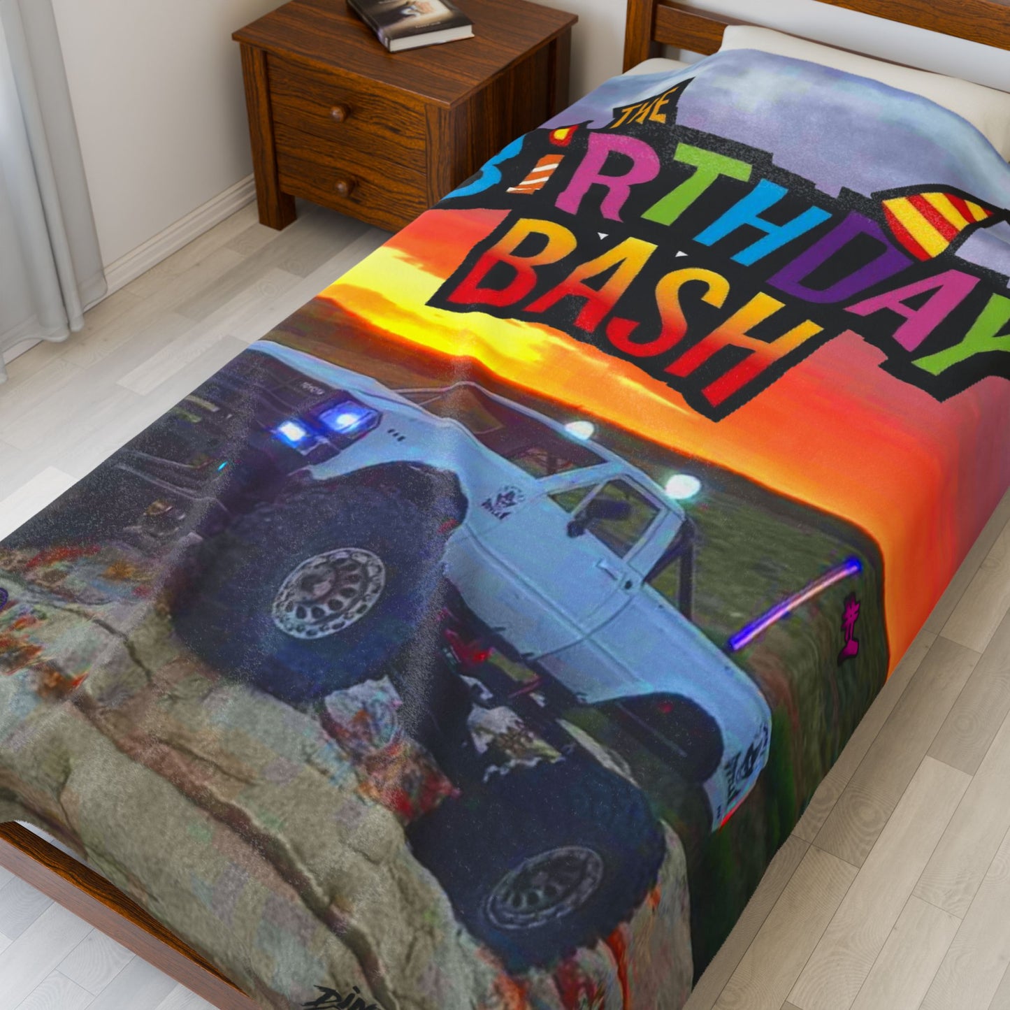 #1 Birthday Bash Velveteen Plush Blanket