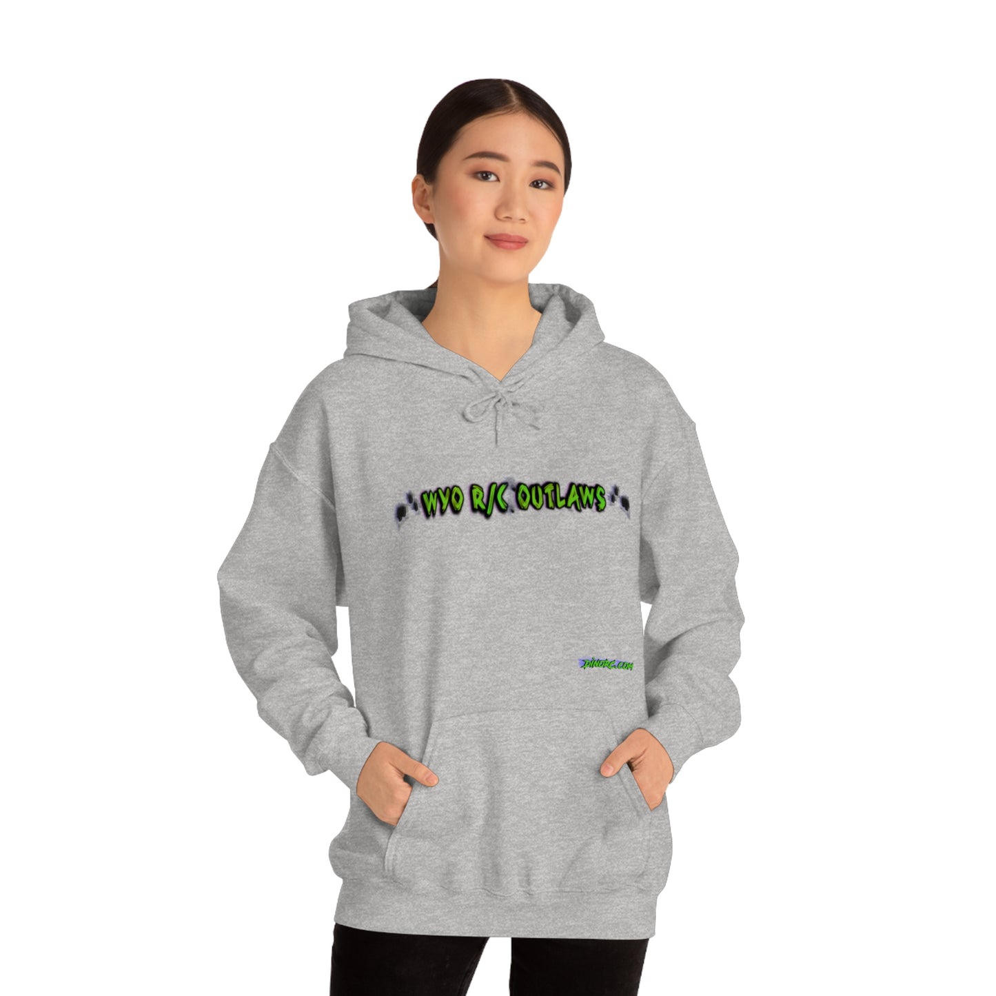 RC Outlaws DinoRC in 4 colors front back Hooded Sweatshirt