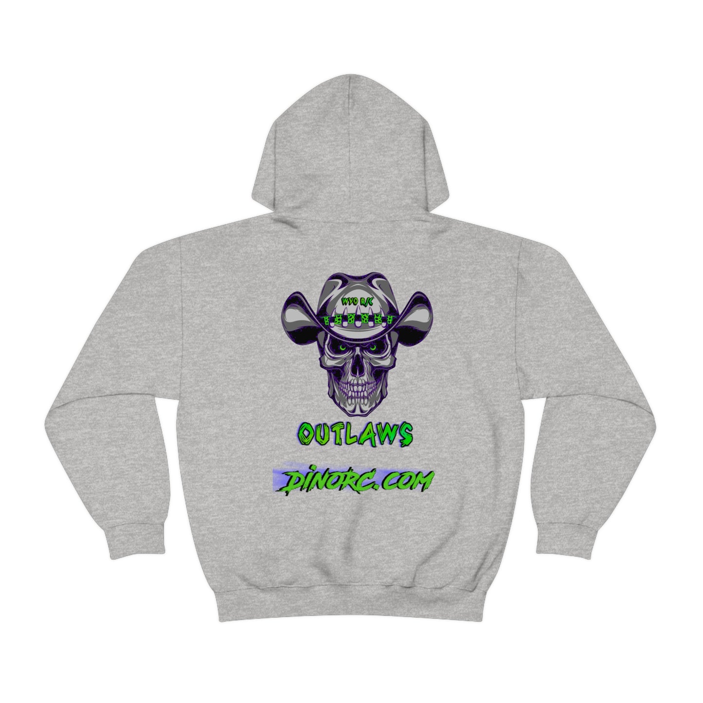 RC Outlaws DinoRC in 4 colors front back Hooded Sweatshirt