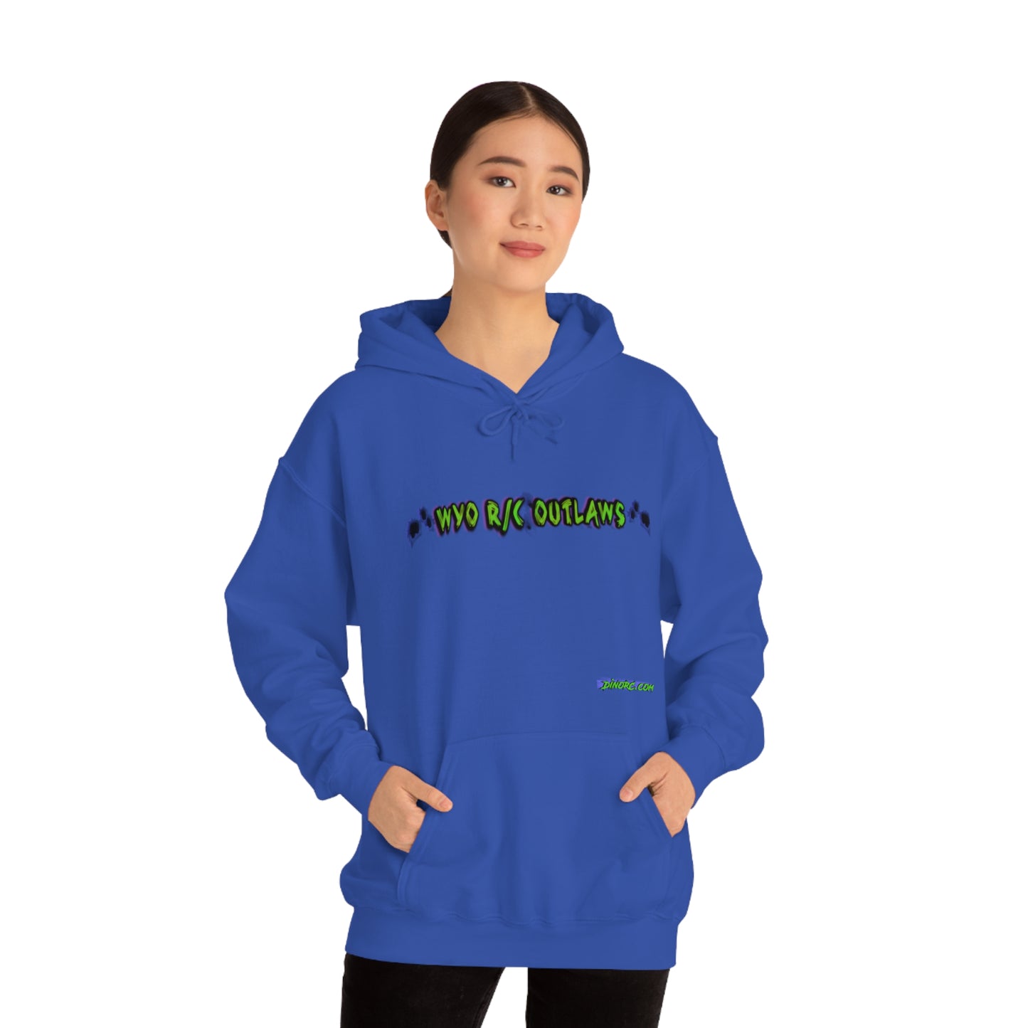 RC Outlaws DinoRC in 4 colors front back Hooded Sweatshirt
