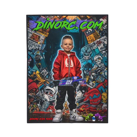 Leland DinoRC Kids Rock! Velveteen Plush Blanket