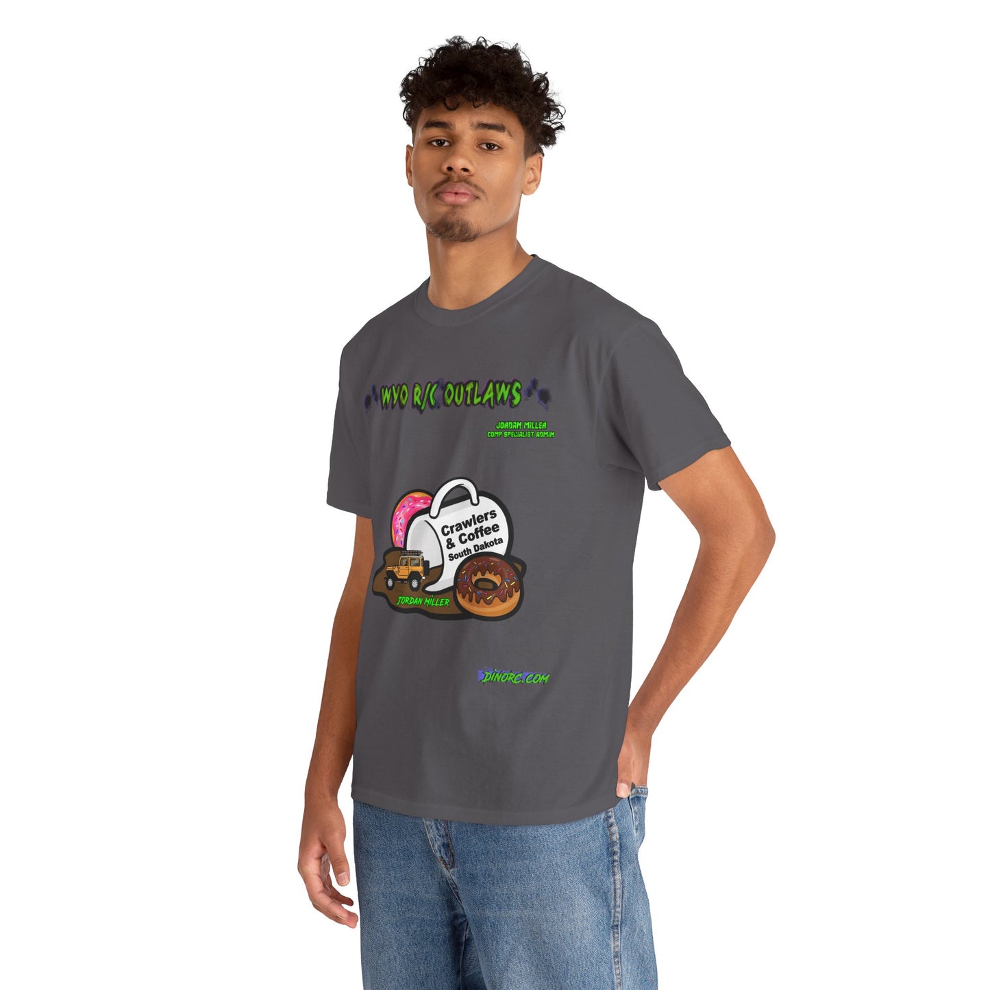 Jordan Miller WYO R/C OUTLAWS DinoRc Logo T-Shirt S-5x Black Green