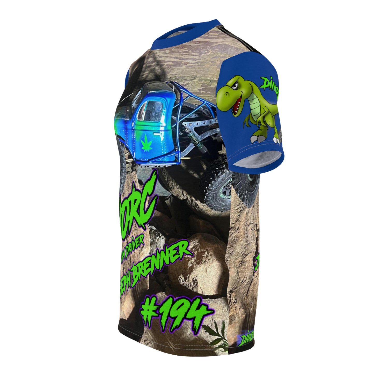Joseph Brenner Blue N Green DinoRC Team Driver T Shirt Blue Sleeves