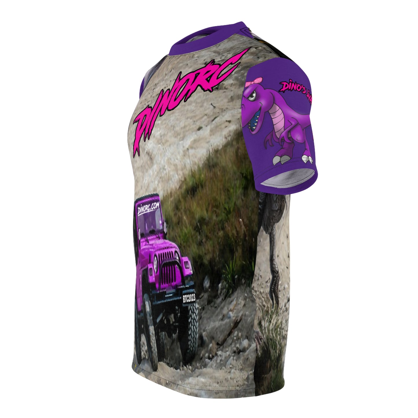 Dino Diva's AOP T Shirt purple Sleeves