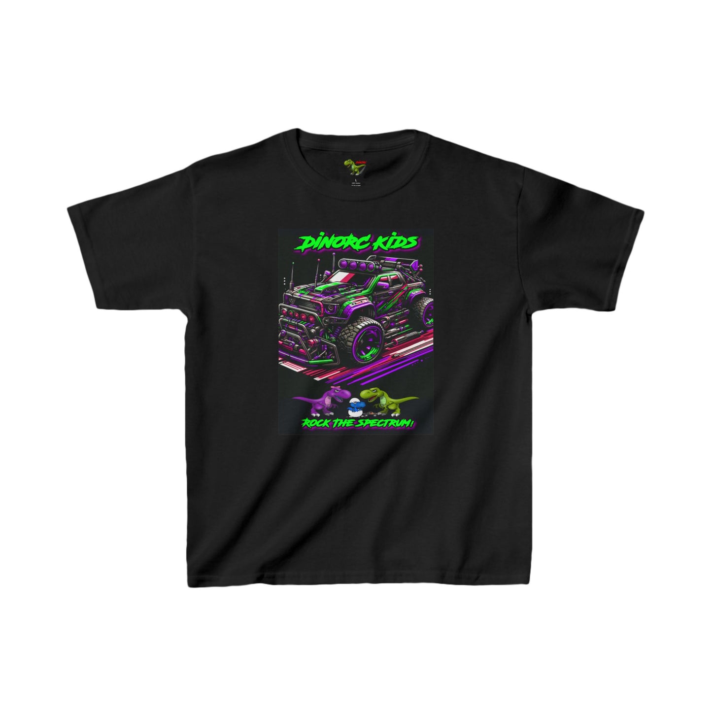 Dino Kids Graphic Tee - Rock the Spectrum T-Shirt for Young Explorers
