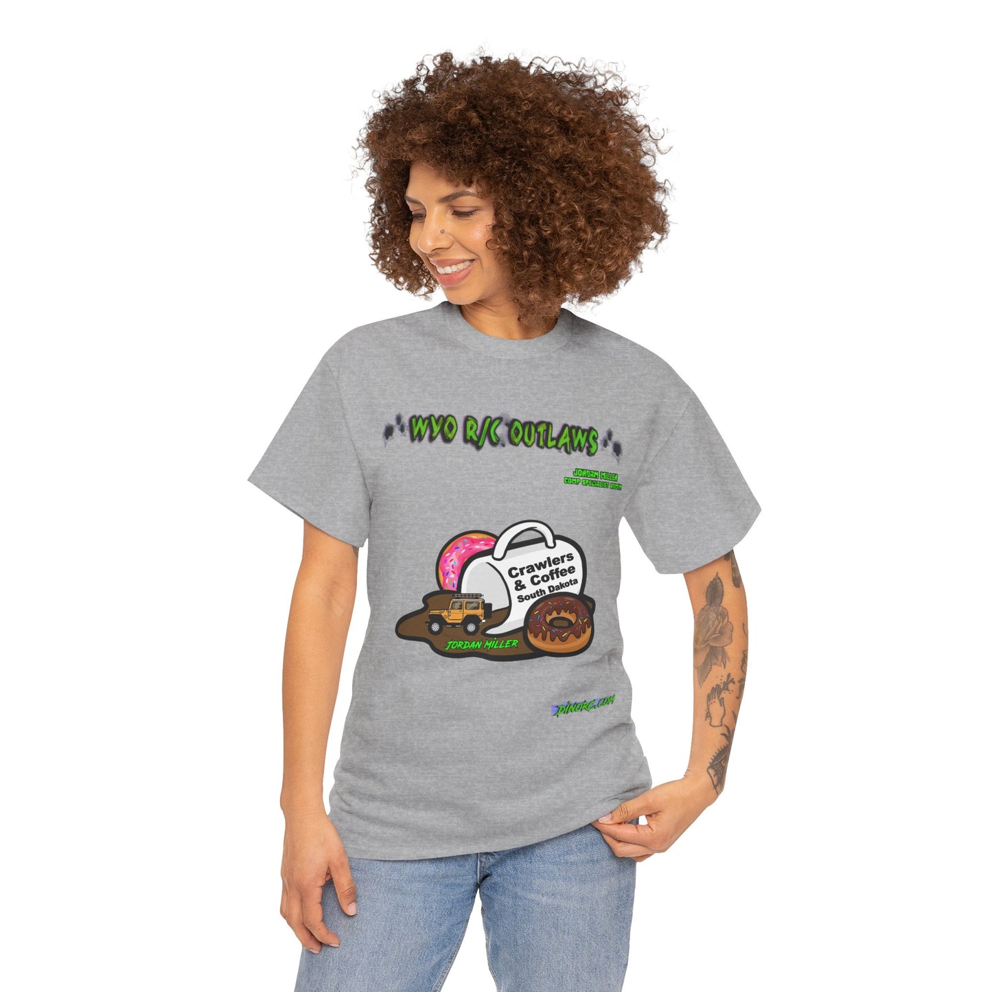 Jordan Miller WYO R/C OUTLAWS DinoRc Logo T-Shirt S-5x Black Green